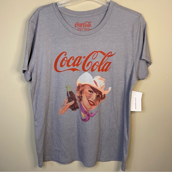 Coca-Cola Vintage Style T-Shirt in Gray and Red - Picture 1 of 6